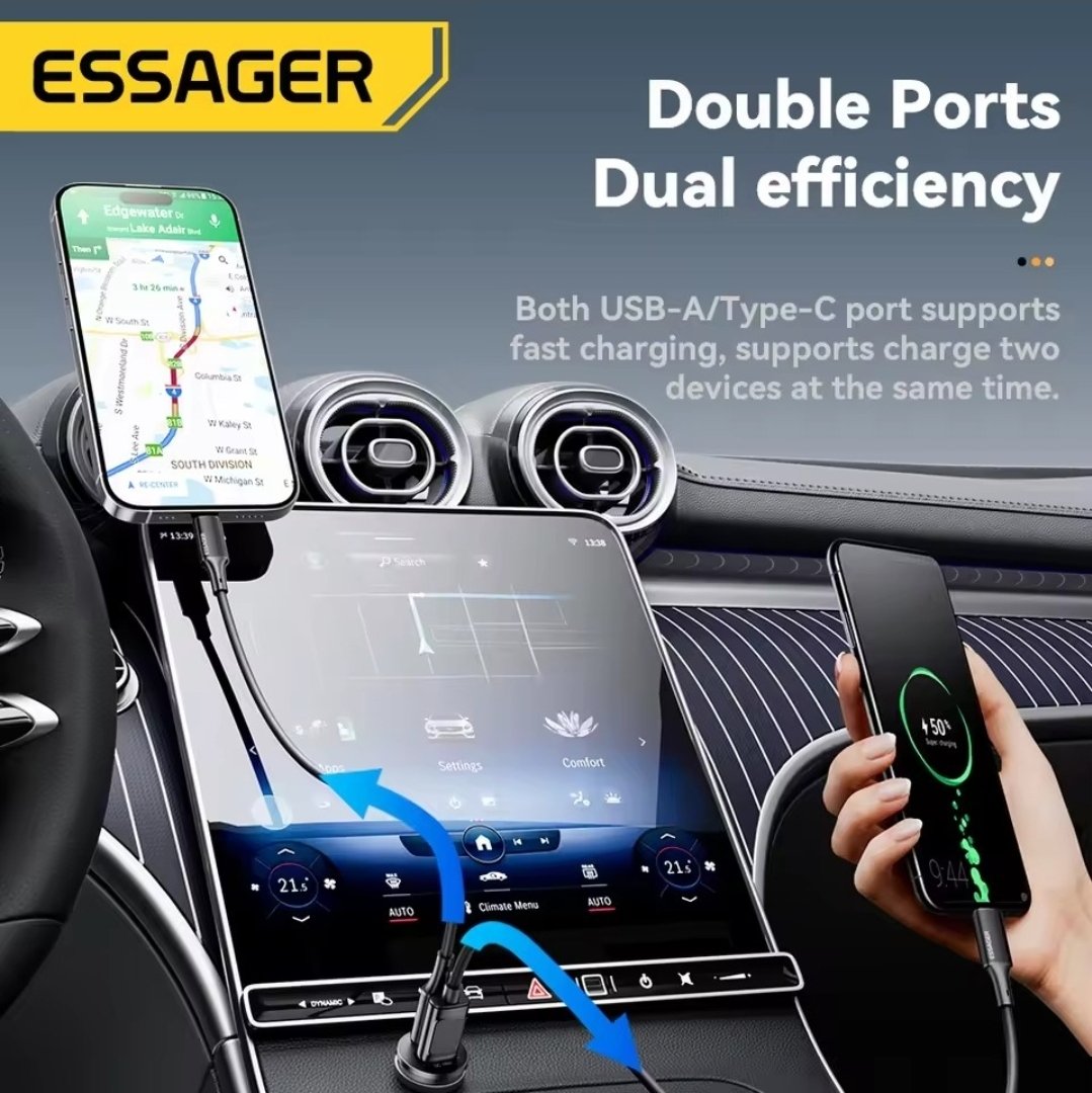 Cargador de Auto ESSAGER 45W (Sin Cable) - Imagen 2